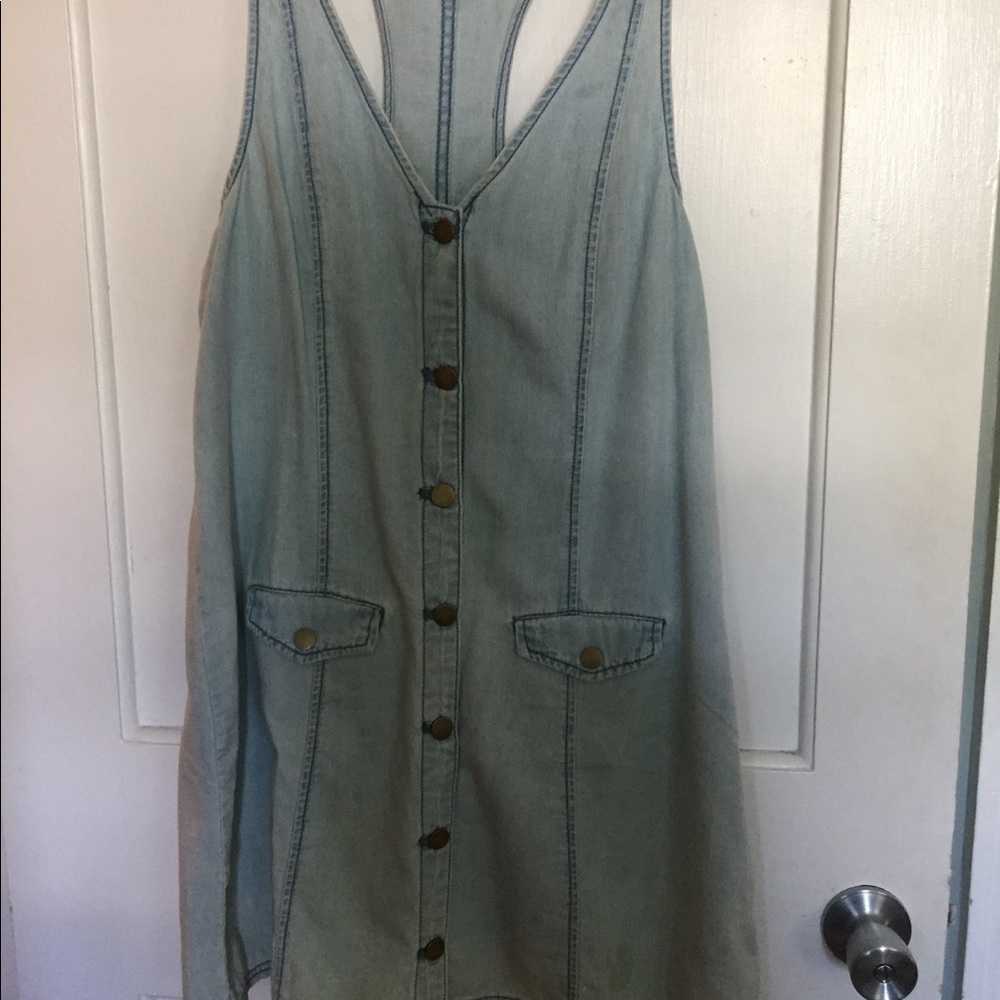 T back Denim button up dress!